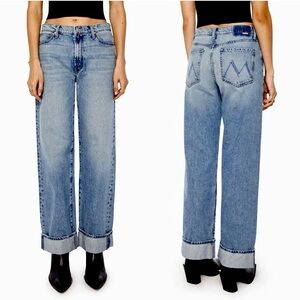 Mother The Dodger Skimp High Waist Cuffed Hem Wide Leg Jeans Leap of Faith NWT